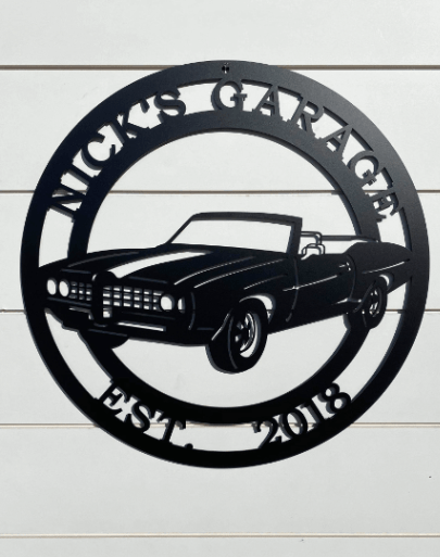1969 Pontiac Lemans Convertible Sign, Cut Metal Sign, Metal Wall Art, Metal House Sign