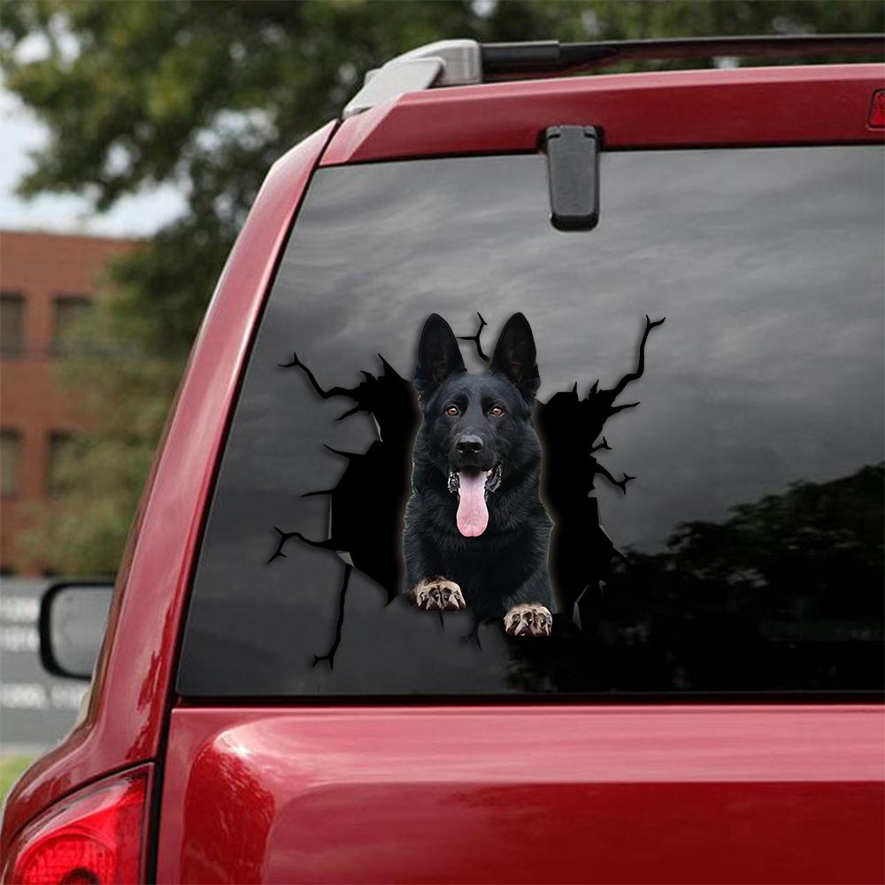 Black German Shepherd Crack Stickers Dogs Lover Window Vinyl Car Decals  Stickers For Cars