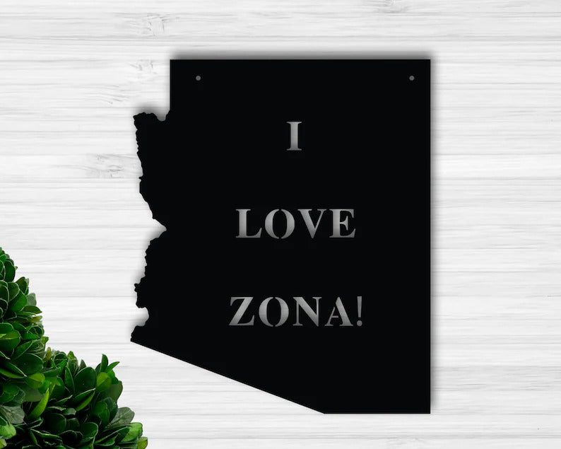 Customized Metal Wall Art, Arizona Vintage Metal Sign Us States