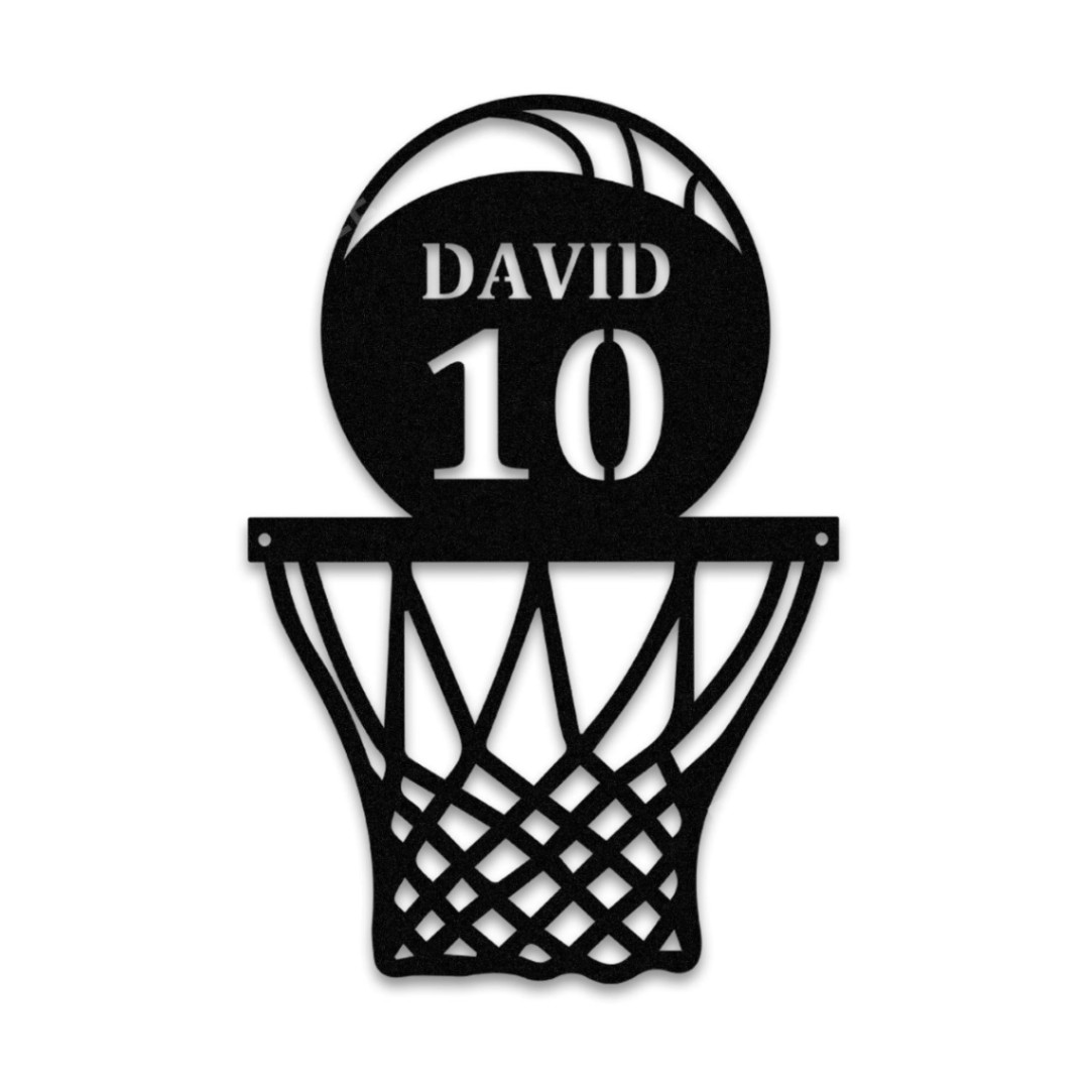 Custom Name Number Basketball Metal Sign, Basketball Man Evergreen