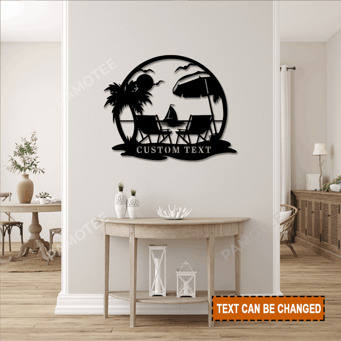 To The Beach Metal Wall Art, Riverside Coastal Beach Sunset