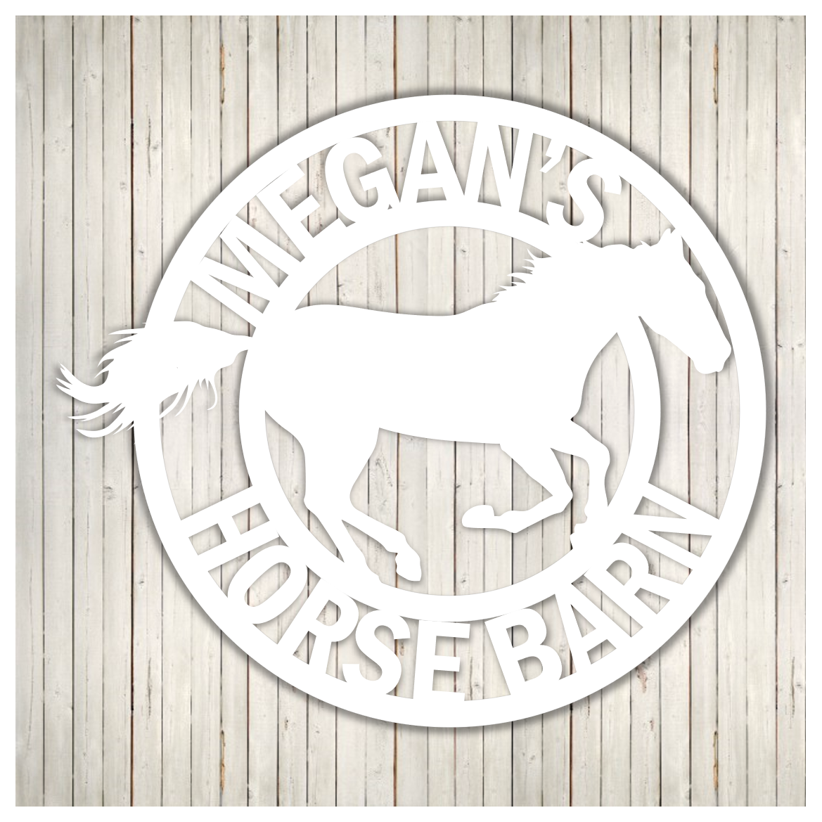 Custom Name Horse Barn Metal Sign Wall Decor, Metal Sign Outdoor Pamotee