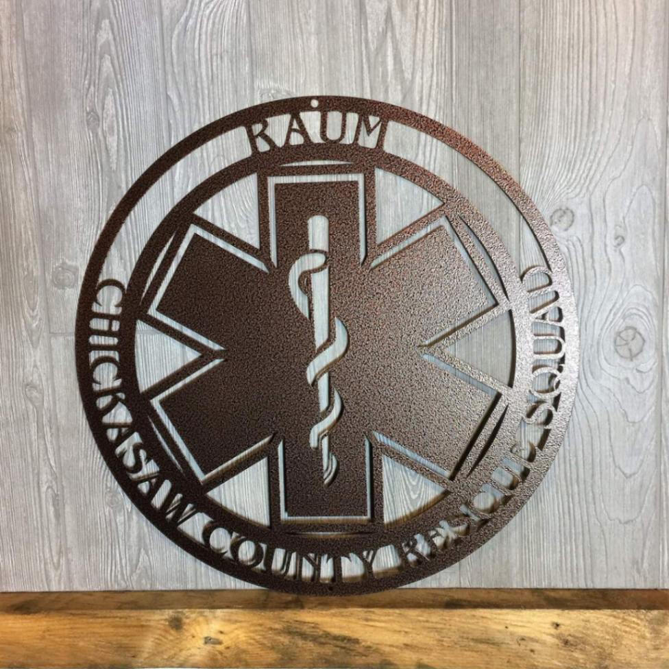 Ems # 1- Personalized Ems Sign, Cut Metal Sign, Metal Wall Art, Metal House Sign