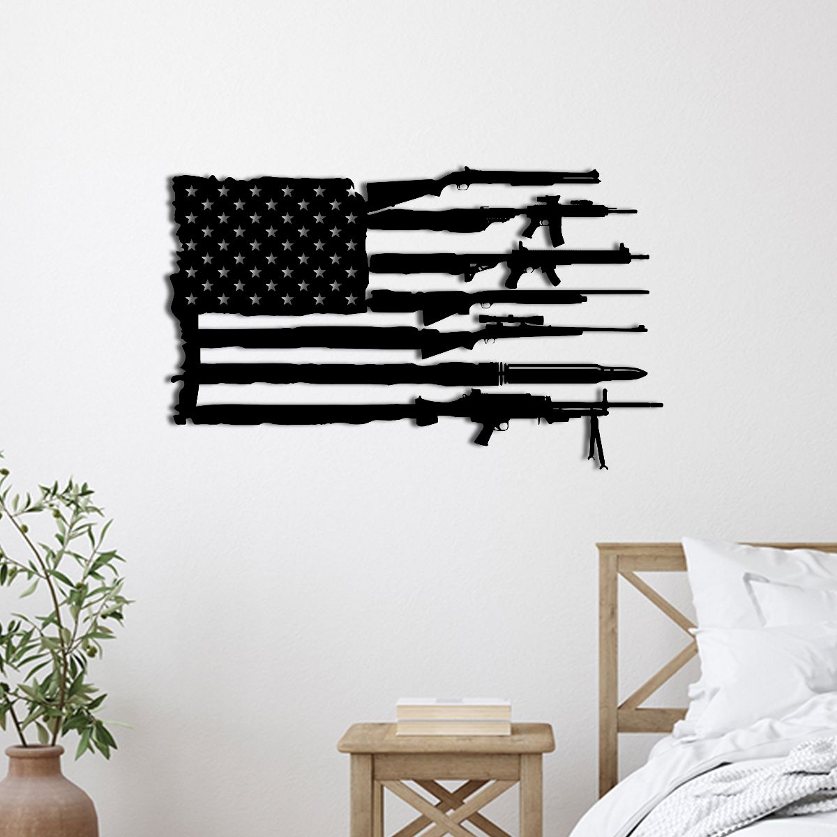 American Flag Guns Metal Sign, American Gun Flag Metal Art, Metal ...