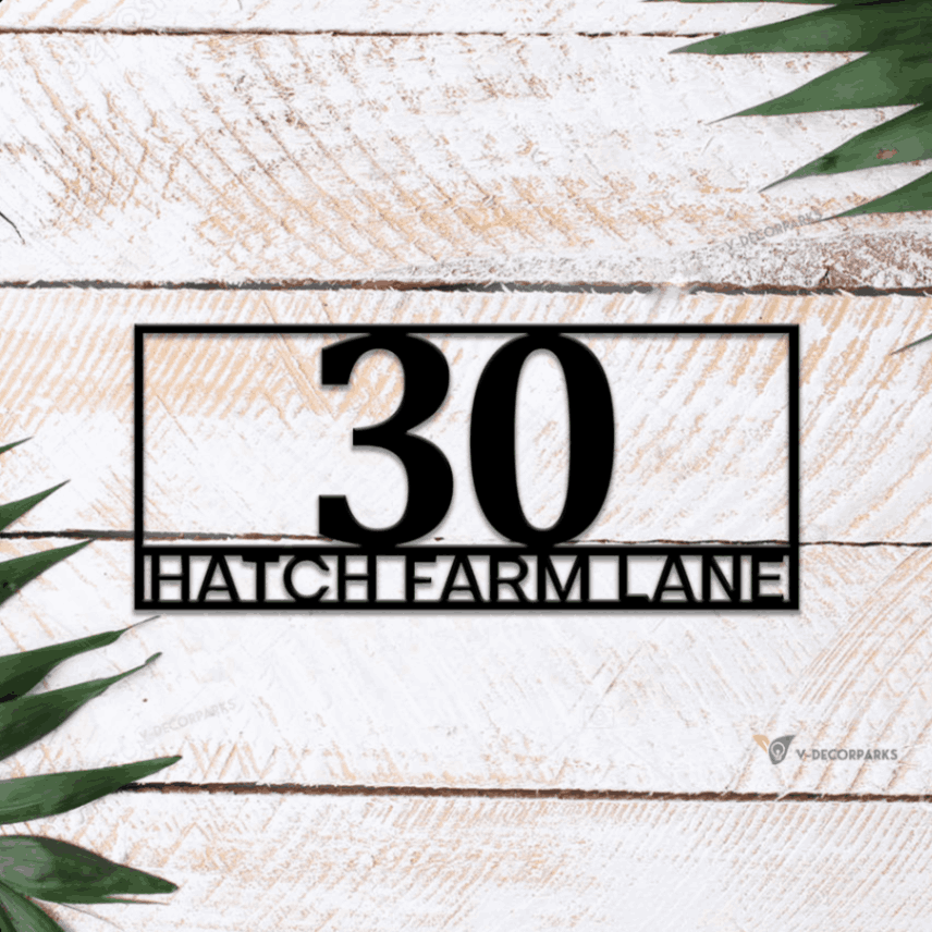 Rectangle Address Sign With Led Lights, Custom Address Sign