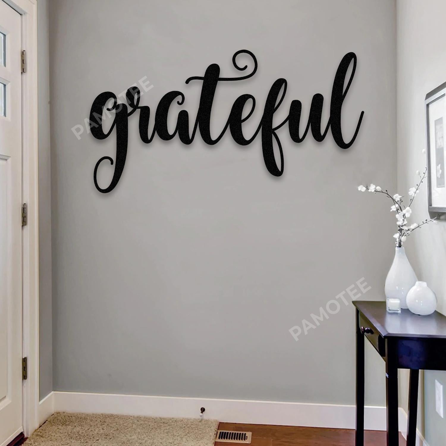 Greatful Word Thanksgiving Metal Art, Fall Door Hanging