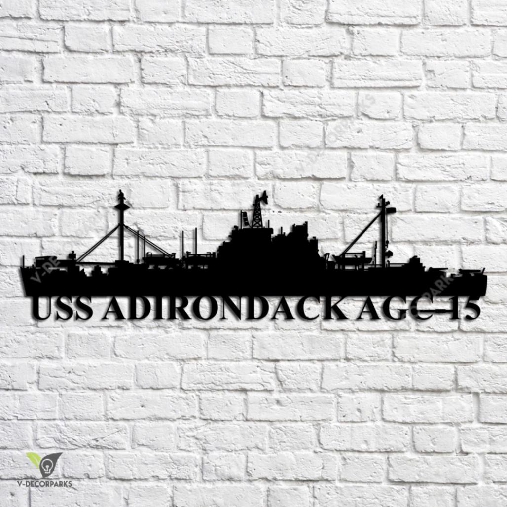 Uss Adirondack Agc-15 Navy Ship Metal Art, Custom Us Navy Ship Metal ...