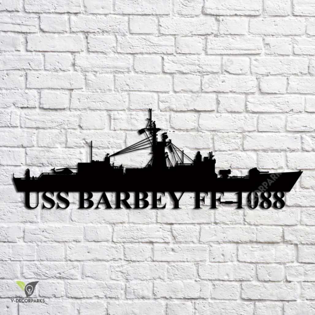 Uss Barbey Ff-1088 Navy Ship Metal Art, Custom Us Navy Ship Metal Sign ...