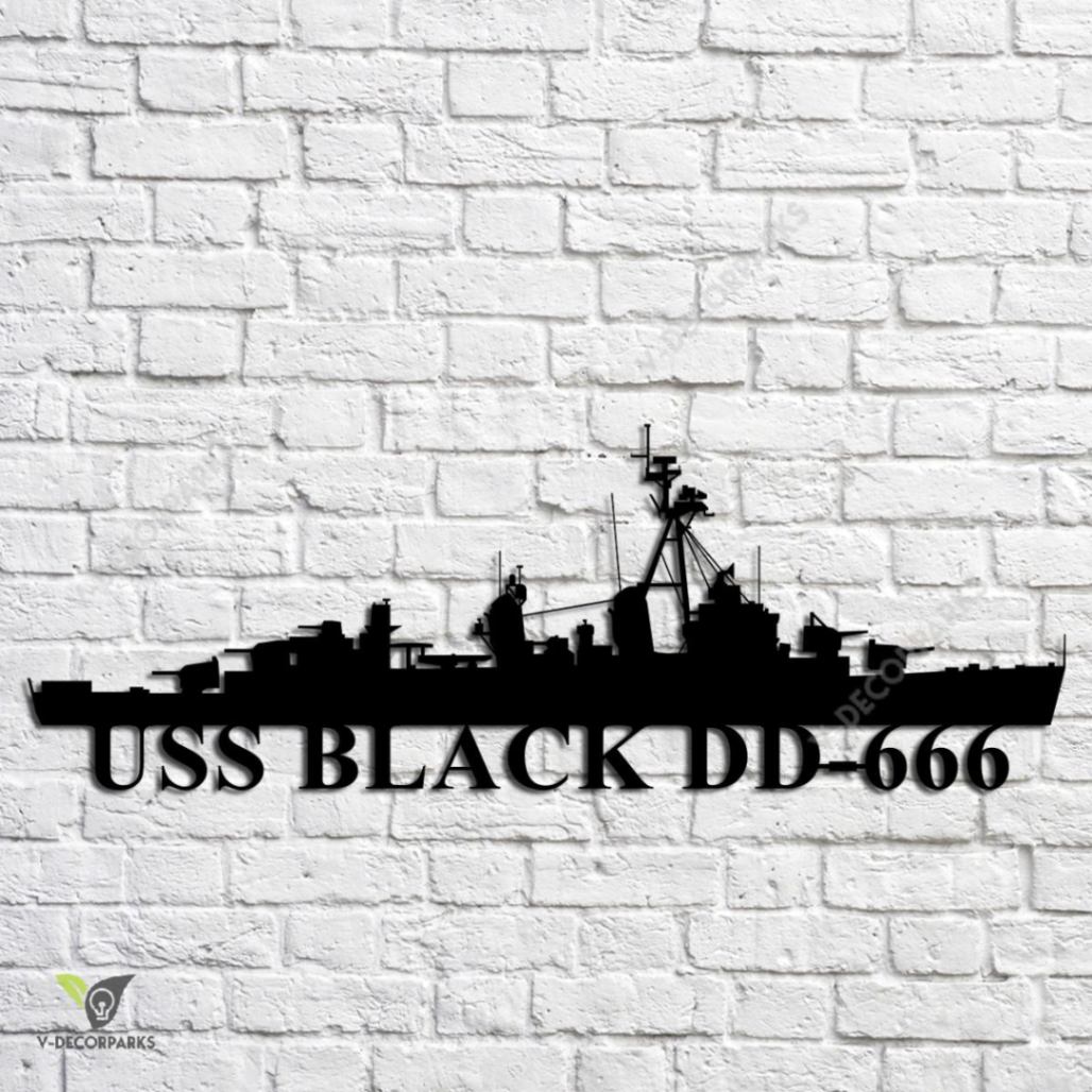 uss-black-dd-666-navy-ship-metal-art-custom-us-navy-ship-metal-sign