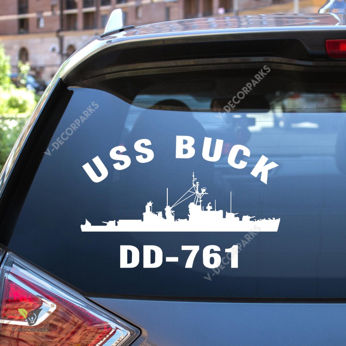 Uss Buck Dd761 Navy Ships Car Decal, Car Window Sticker Gift For Navy