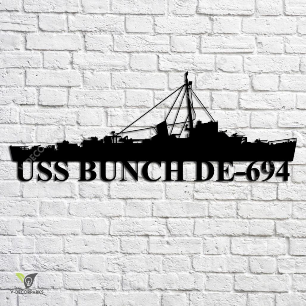 Uss Bunch De-694 Navy Ship Metal Art, Custom Us Navy Ship Metal Sign ...