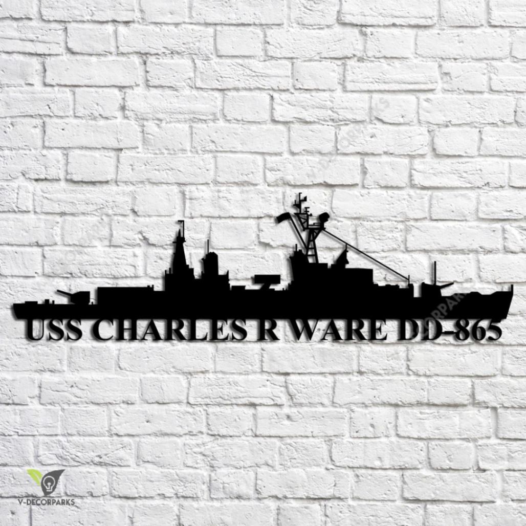 Uss Charles R Ware Dd 865 Navy Ship Metal Art Custom Us Navy Ship 
