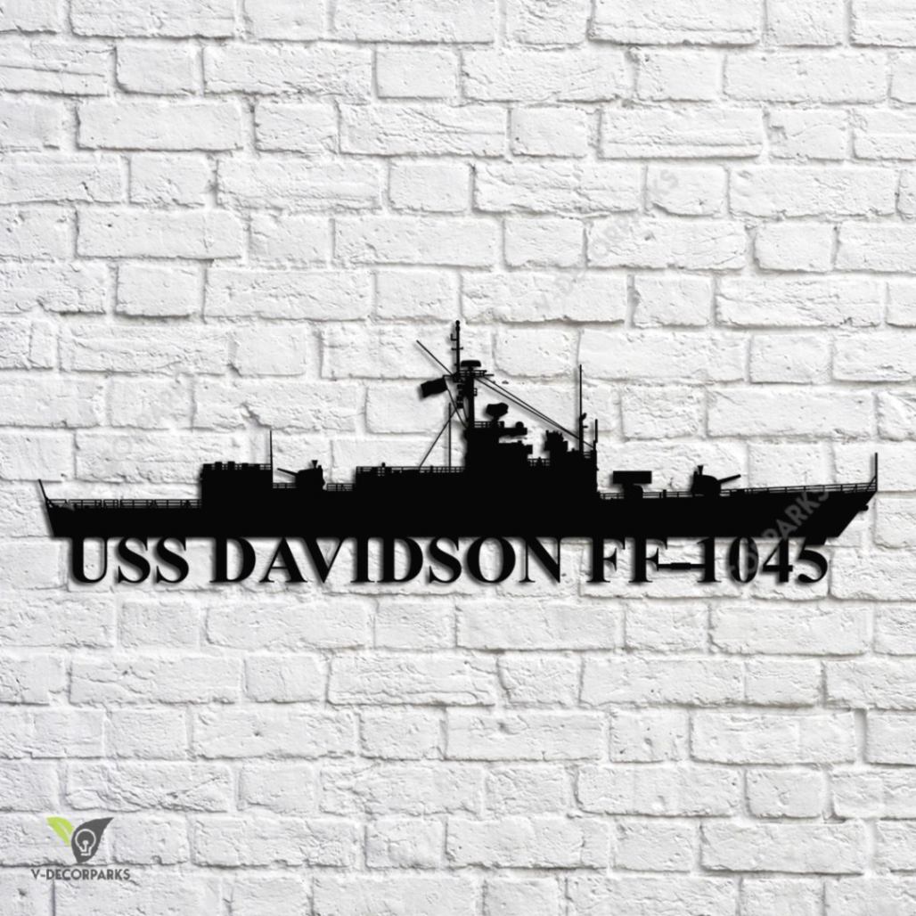 Uss Davidson Ff-1045 Navy Ship Metal Art, Custom Us Navy Ship Metal ...