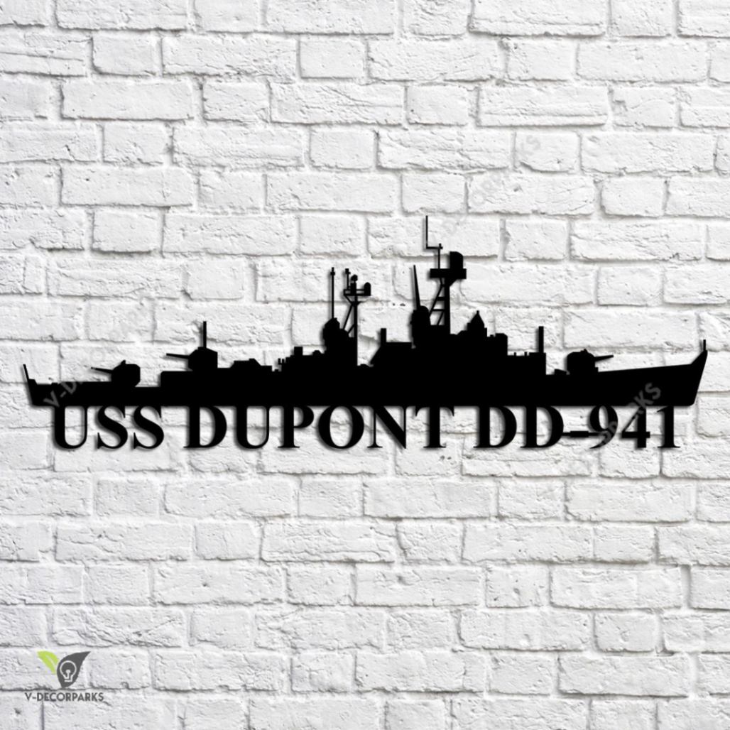 Uss Dupont Dd-941 Navy Ship Metal Art, Custom Us Navy Ship Metal Sign ...