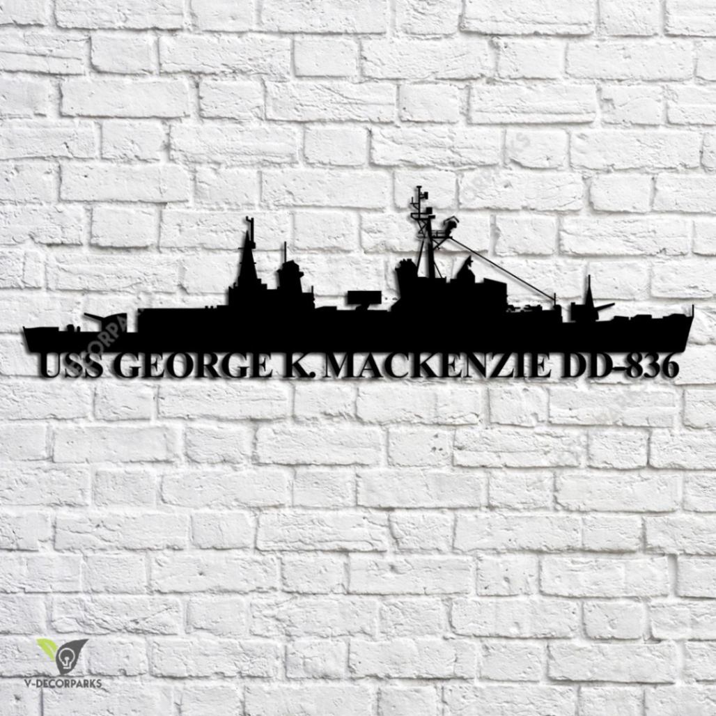 Uss K. Mackenzie Dd836 Navy Ship Metal Art, Custom Us Navy Ship