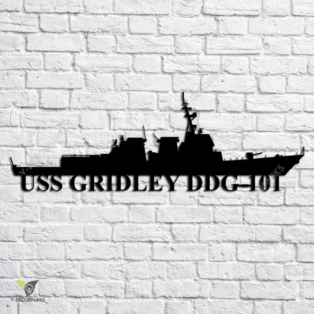 Uss Gridley Ddg-101 Navy Ship Metal Art, Custom Us Navy Ship Metal Sign ...