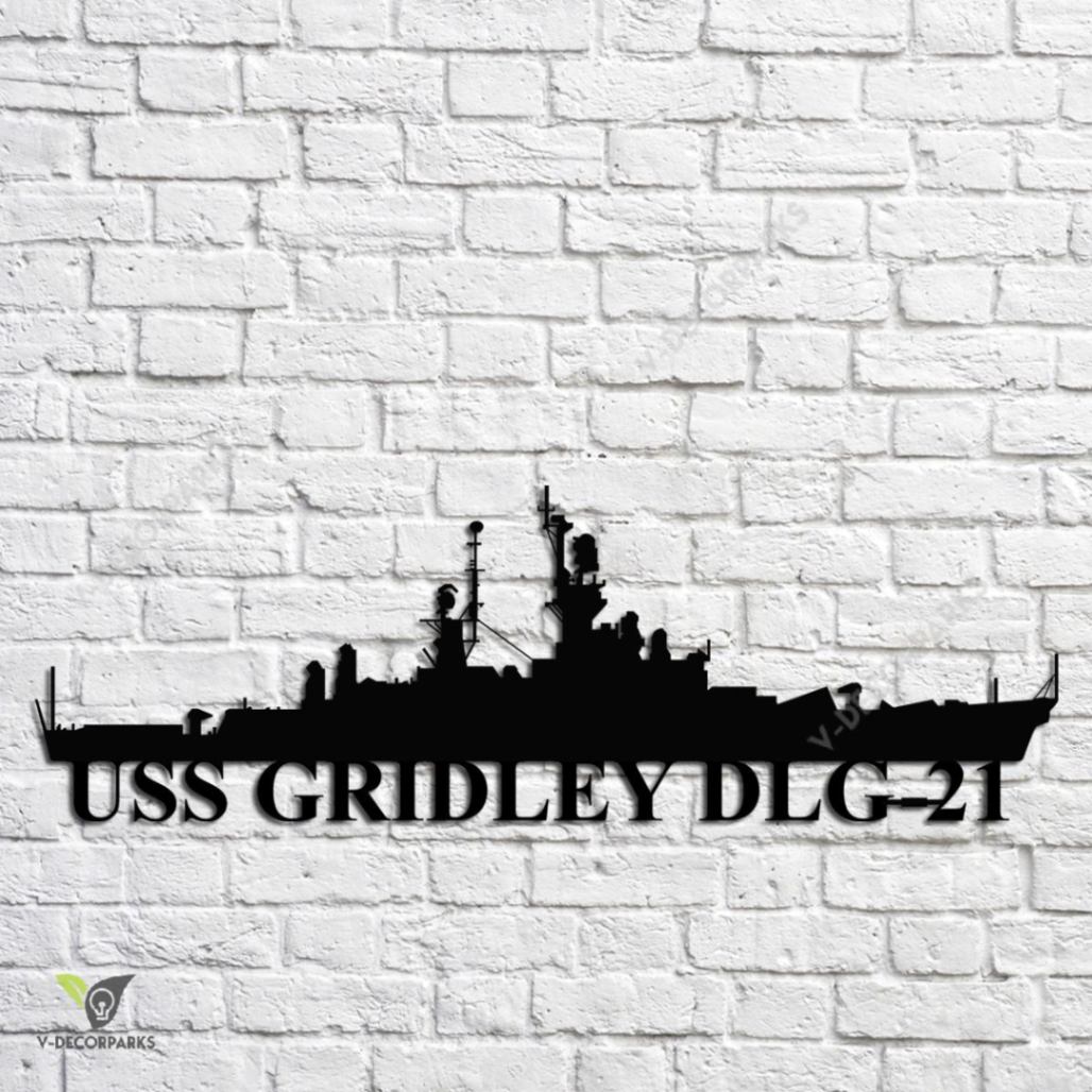 Uss Gridley Dlg-21 Navy Ship Metal Art, Custom Us Navy Ship Metal Sign ...