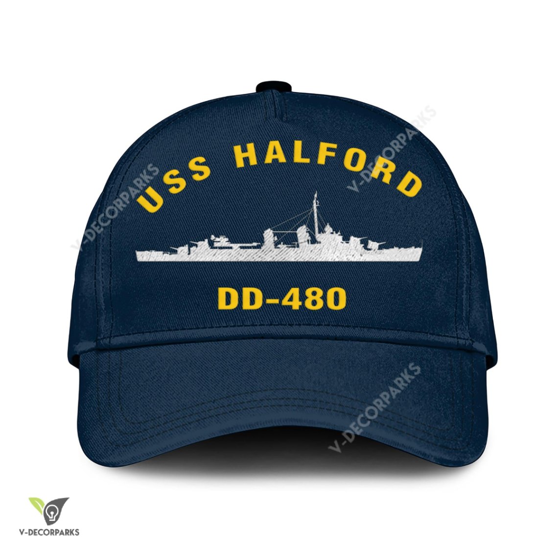 Uss Halford Dd-480 Classic Baseball Cap, Custom Print/embroidered Us Navy Ships Classic Cap, Gift For Navy Veteran