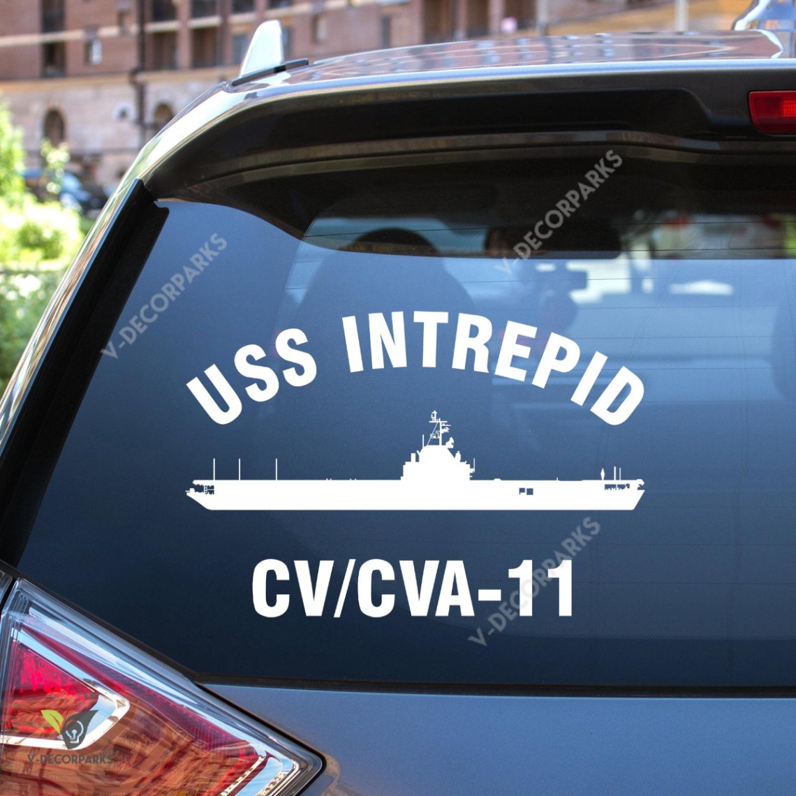 Uss Intrepid Cvcva-11 Navy Ships Car Decal, Car Window Sticker Gift For Navy Veteran