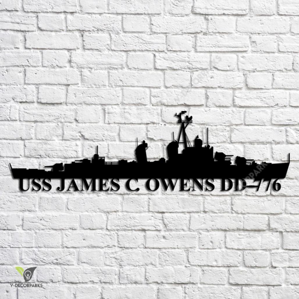 Uss James C. Owens Dd-776 Navy Ship Metal Art, Custom Us Navy Ship ...