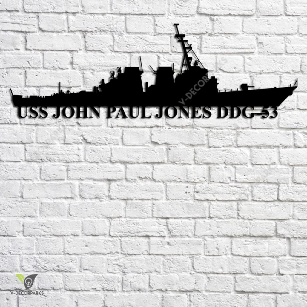 Uss John Paul Jones Ddg-53 Navy Ship Metal Art, Custom Us Navy Ship ...