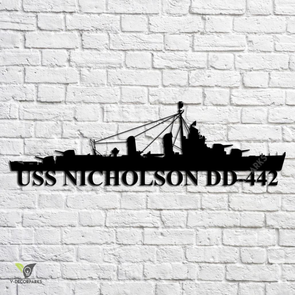 Uss Nicholson Dd-442 Navy Ship Metal Art, Custom Us Navy Ship Metal ...