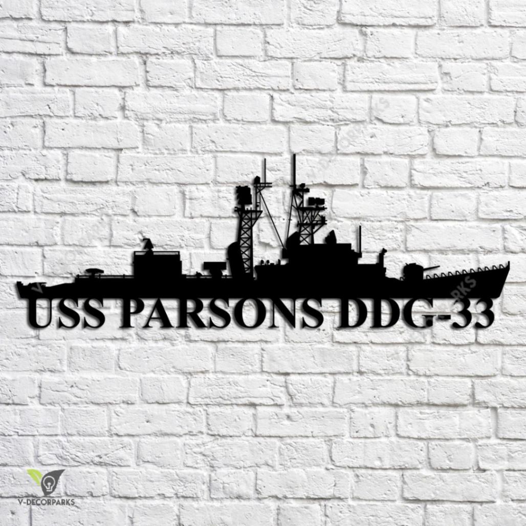 Uss Parsons Ddg-33 Navy Ship Metal Art, Custom Us Navy Ship Metal Sign ...