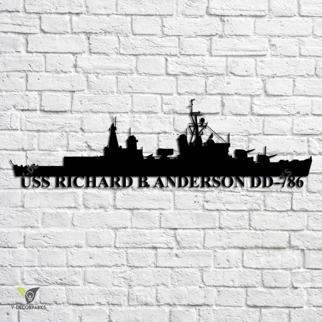 Uss Richard B. Anderson Dd-786 Navy Ship Metal Art, Custom Us Navy Ship ...