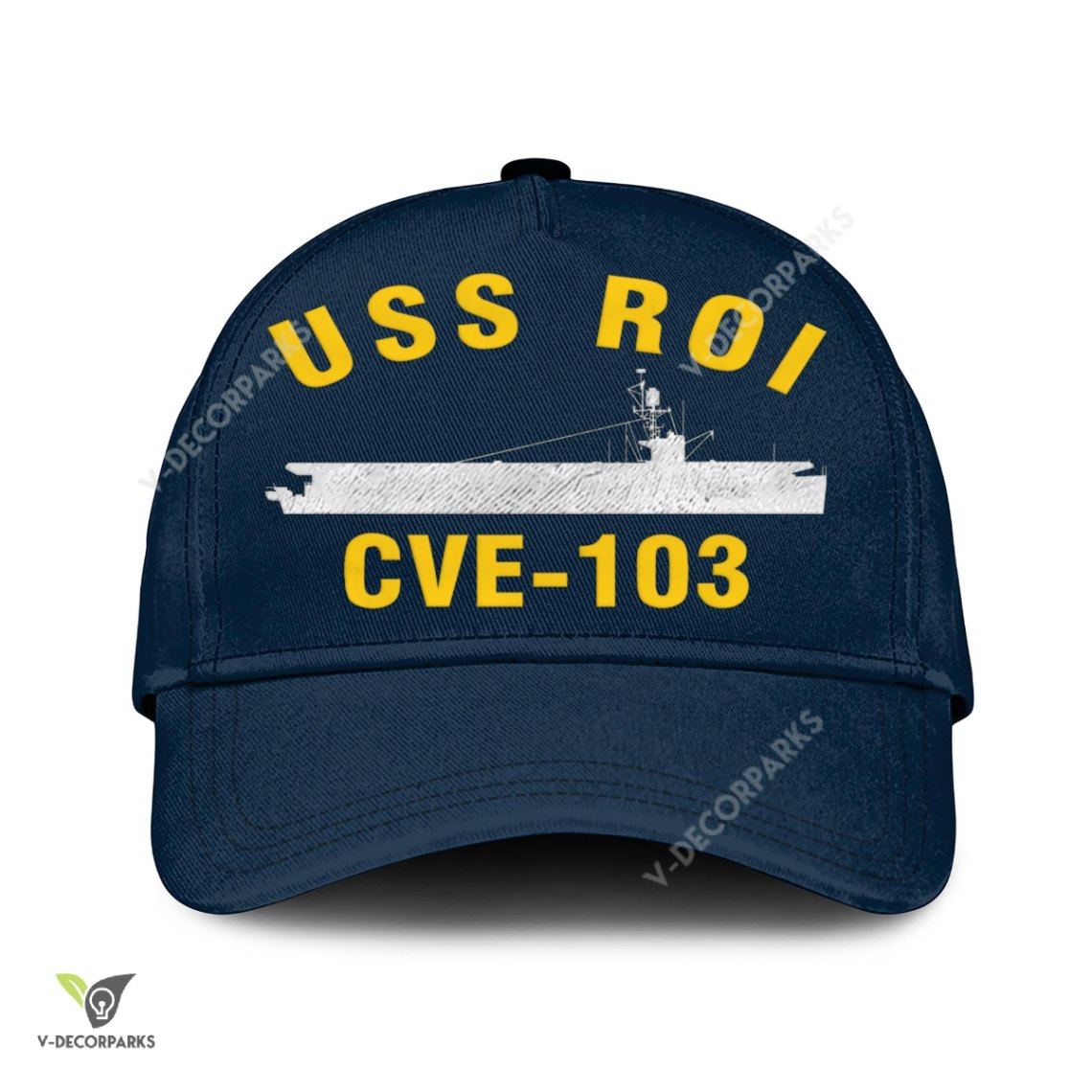 Uss Roi Cve-103 Classic Baseball Cap, Custom Print/embroidered Us Navy