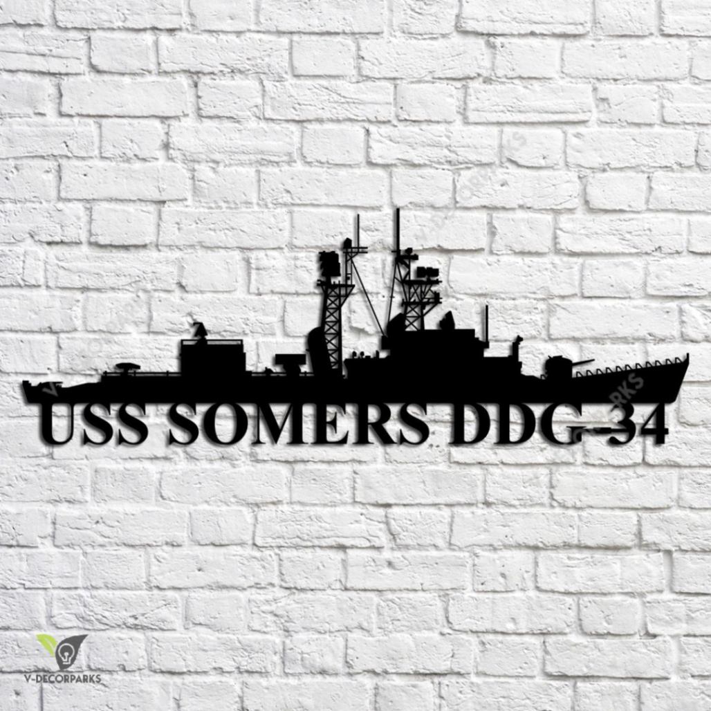 Uss Somers Ddg-34 Navy Ship Metal Art, Custom Us Navy Ship Metal Sign 