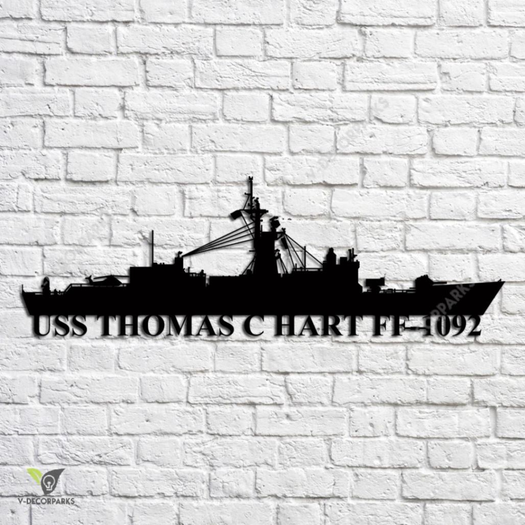 Uss Thomas C Hart Ff-1092 Navy Ship Metal Art, Custom Us Navy Ship ...