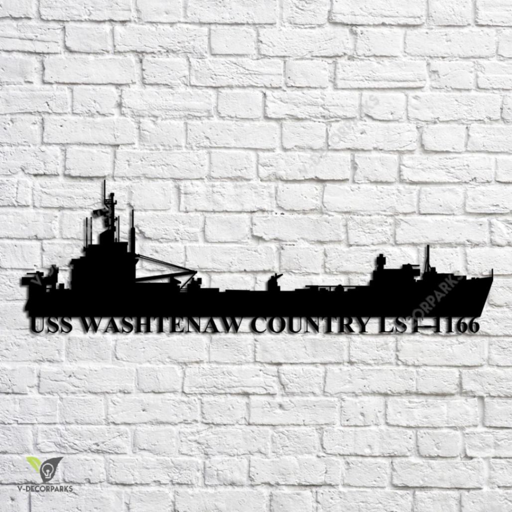 Uss Washtenaw Country Lst-1166 Navy Ship Metal Art, Custom Us Navy Ship ...