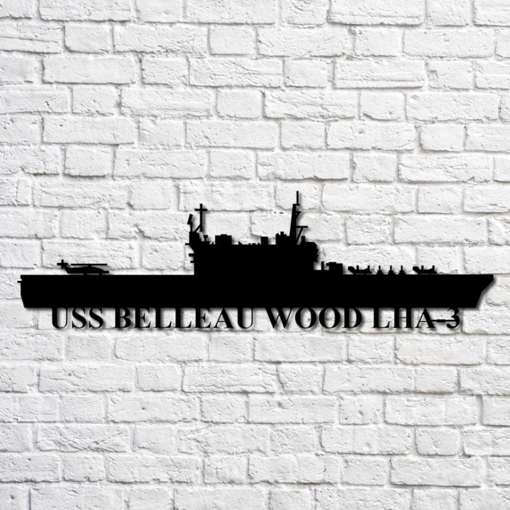 Uss Belleau Wood Lha-3 Navy Ship Metal Art, Custom Us Navy Ship Cut ...