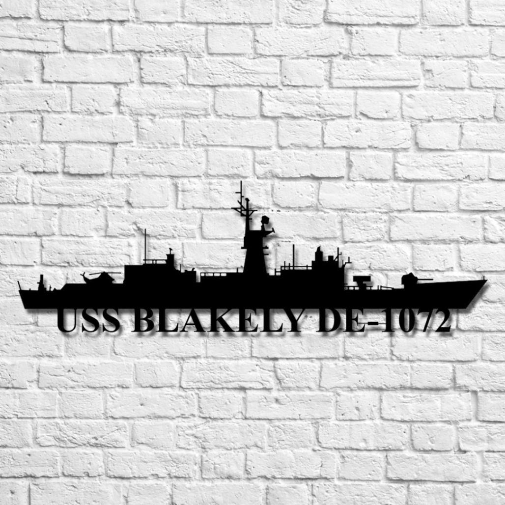 Uss Blakely De-1072 Navy Ship Metal Art, Custom Us Navy Ship Cut Metal ...