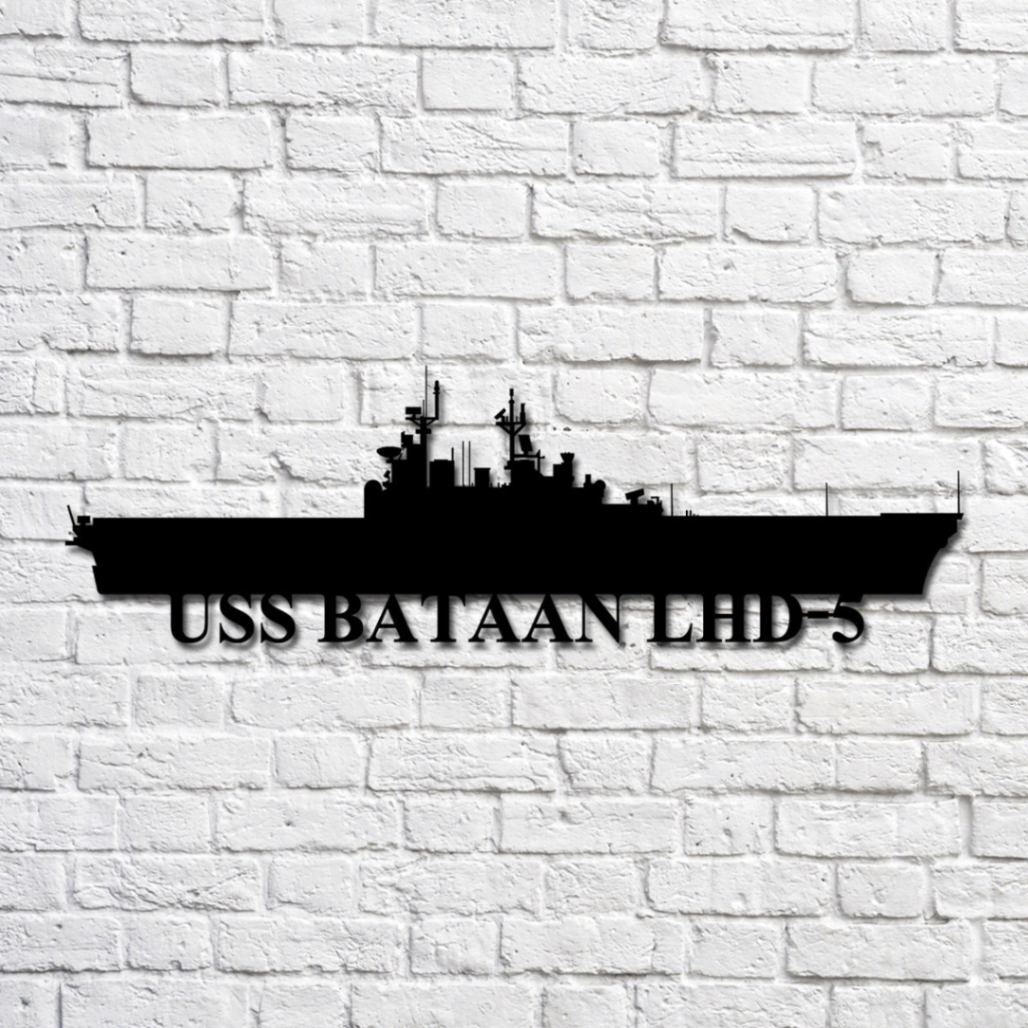 Uss Bataan Lhd-5 Navy Ship Metal Art, Custom Us Navy Ship Cut Metal