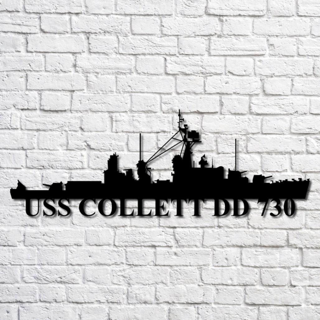 Uss Collett Dd 730 Navy Ship Metal Art, Custom Us Navy Ship Cut Metal ...