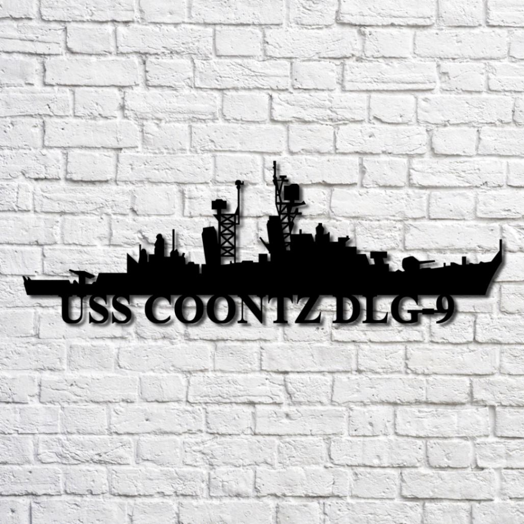 Uss Coontz Dlg9 V2 Navy Ship Metal Art, Custom Us Navy Ship Cut Metal ...