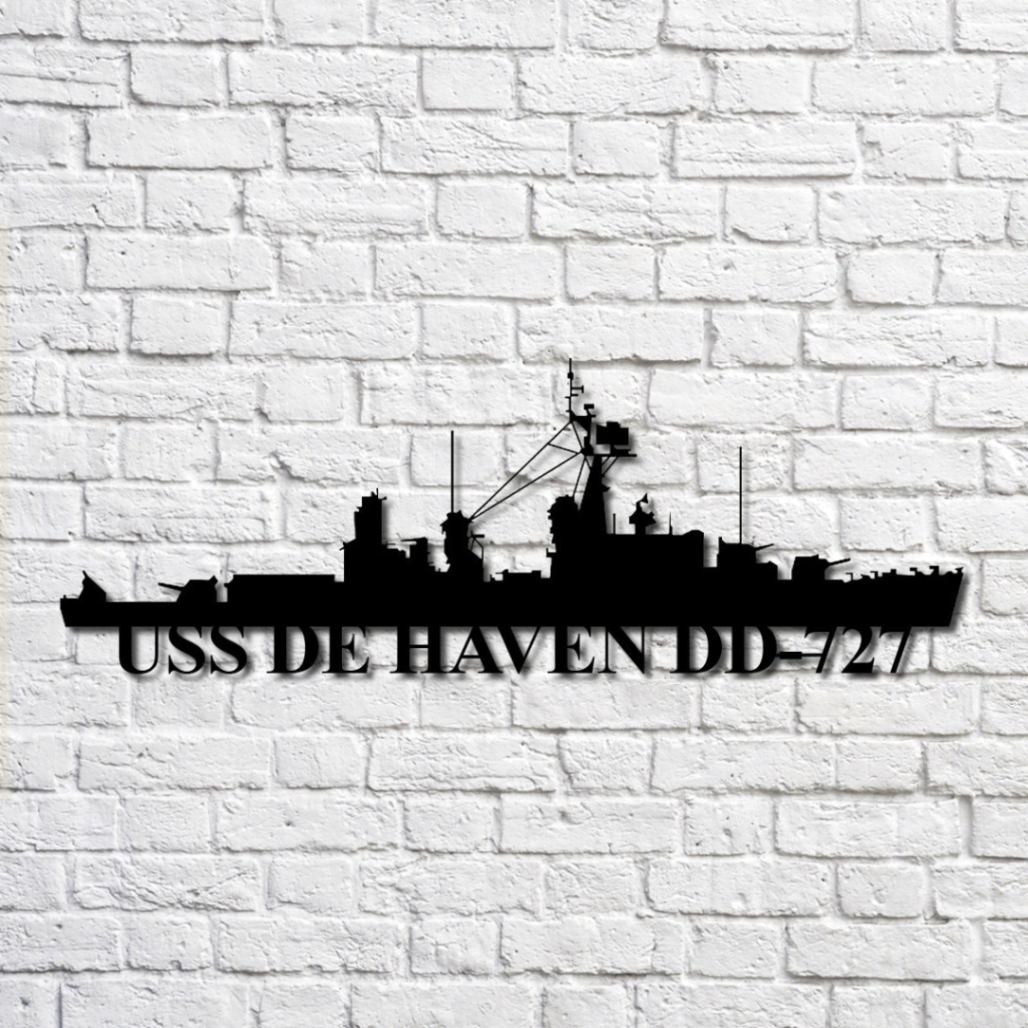 Uss De Haven Dd-727 Navy Ship Metal Art, Custom Us Navy Ship Cut Metal ...