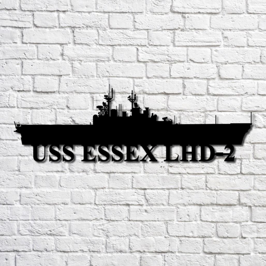 Uss Essex Lhd-2 Navy Ship Metal Art, Custom Us Navy Ship Cut Metal Sign ...