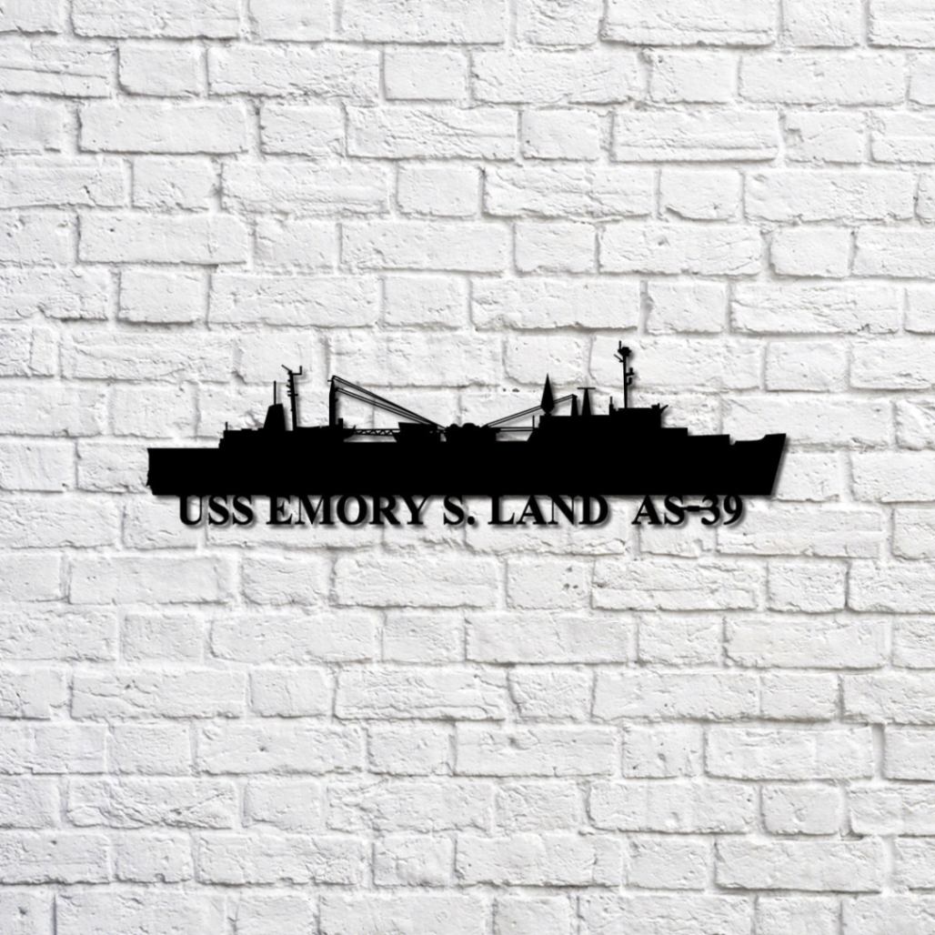 Uss Emory S Land As-39 Navy Ship Metal Sign, Memory Wall Metal Sign ...