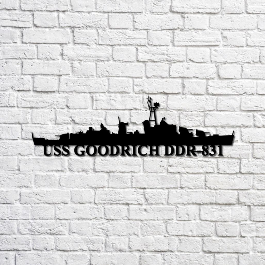 Uss Goodrich Ddr-831 Navy Ship Metal Sign, Memory Wall Metal Sign Gift ...