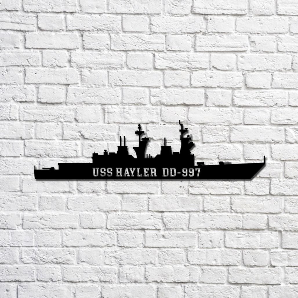 Uss Hayler Dd-997 Navy Ship Metal Sign, Memory Wall Metal Sign Gift For ...