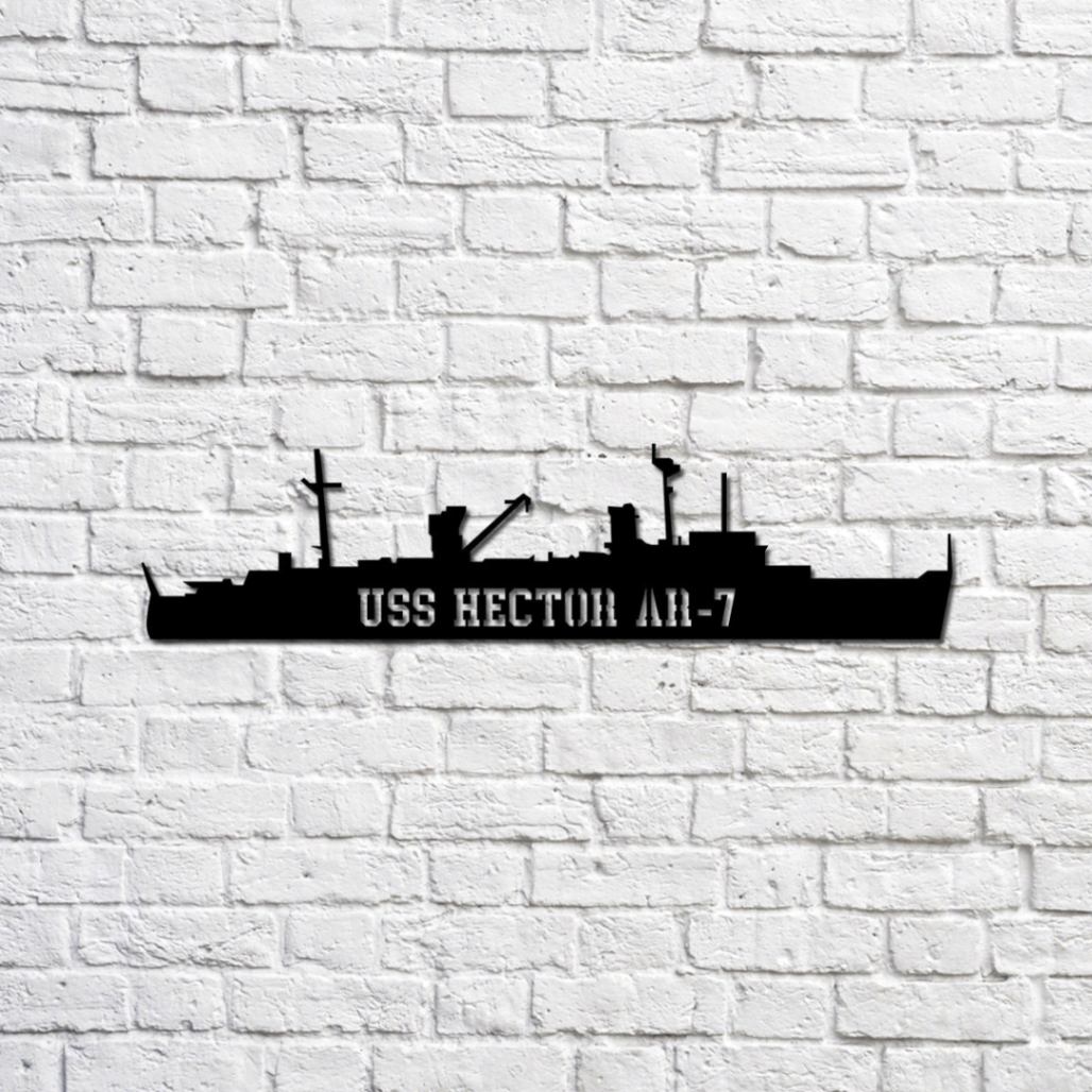 Uss Hector Ar-7 Navy Ship Metal Sign, Memory Wall Metal Sign Gift For ...