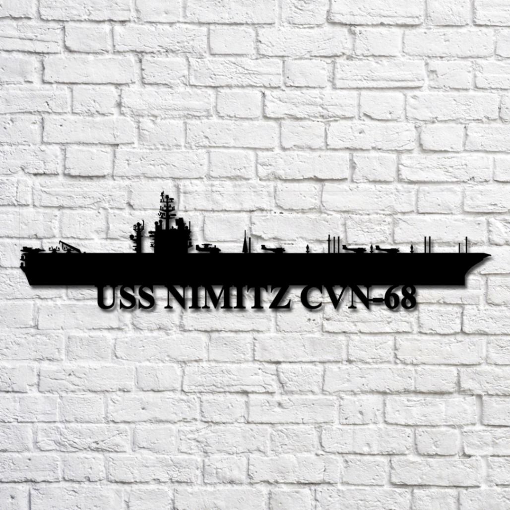 Uss Nimitz Cvn-68 Silhouette Navy Ship Metal Art, Gift For Navy Veteran, Navy Ships Silhouette Metal Art, Navy Home Decor