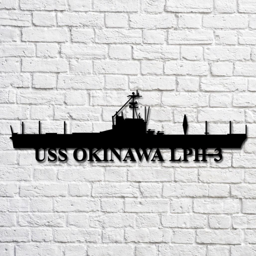 Uss Okinawa Lph-3 V2 Navy Ship Metal Art, Gift For Navy Veteran, Navy ...