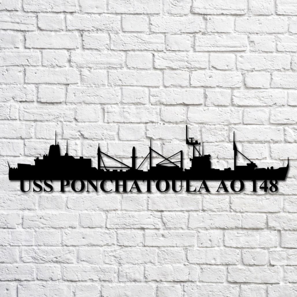 Uss Ponchatoula Ao 148 Navy Ship Metal Art, Gift For Navy Veteran, Navy