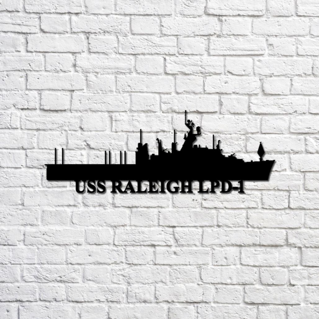 Uss Raleigh Lpd-1 Navy Ship Metal Sign, Memory Wall Metal Sign Gift For Navy Veteran