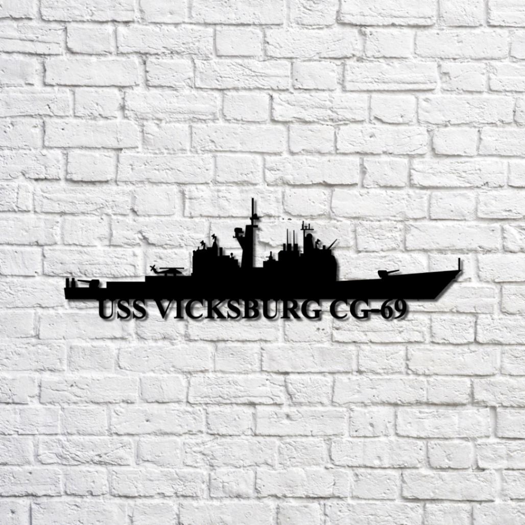 Uss Vicksburg Cg-69 Navy Ship Metal Sign, Memory Wall Metal Sign Gift ...