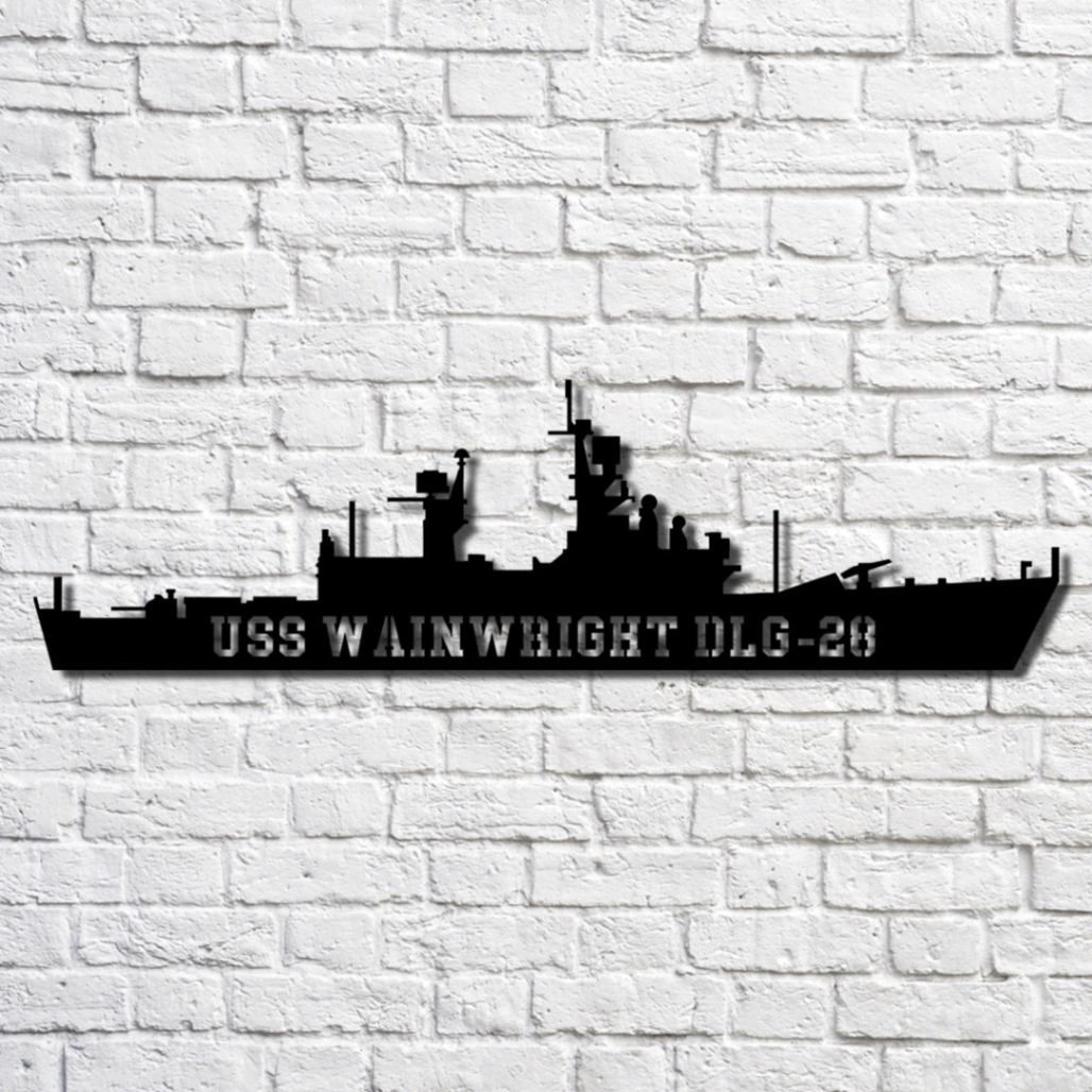 Uss Wainwright Dlg-28 Navy Ship Metal Art, Custom Us Navy Ship Cut ...