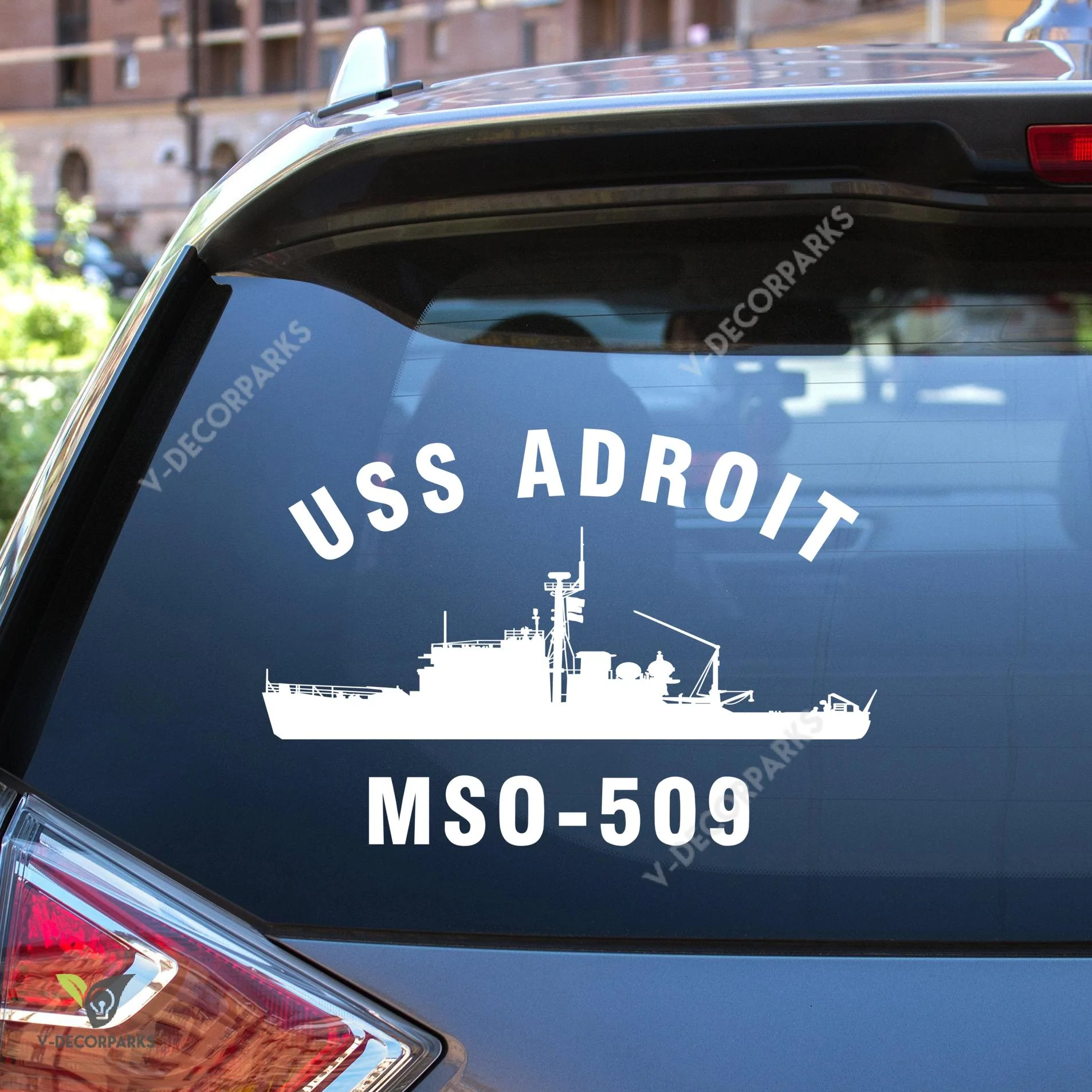 Uss Adroit Mso-509 Navy Ships Car Decal, Car Window Sticker Gift For Navy Veteran